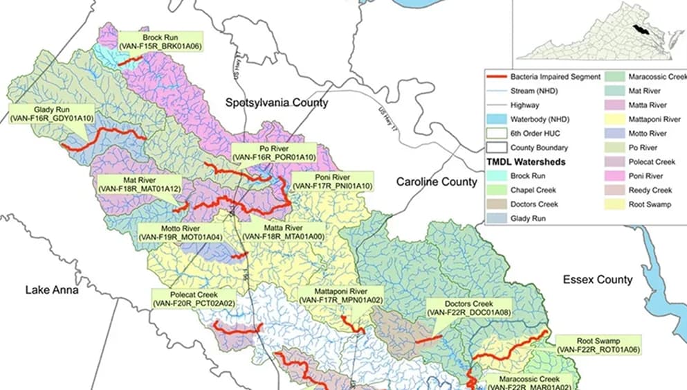 Bacteria TMDL Development for Mattaponi River Watershed